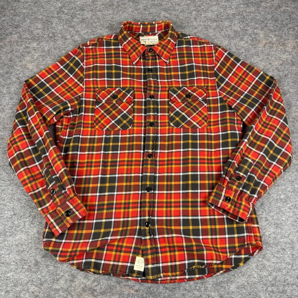 Denim & Supply Ralph Lauren Button Up Flannel Shirt Colorful Plaid Mens Large L